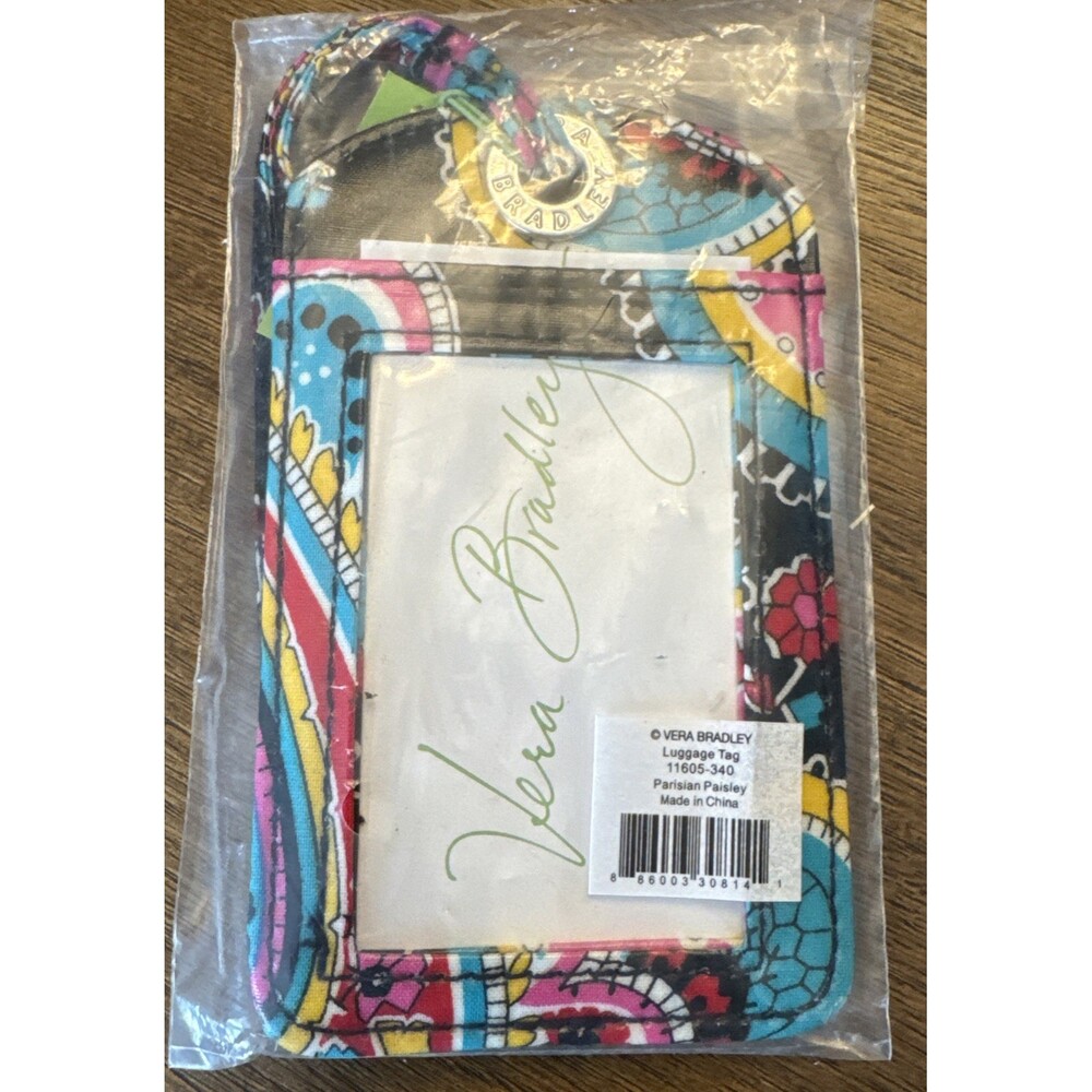 Vera Bradley PARISIAN Paisley LUGGAGE ID Name TAG Case TRAVEL BACKPACK Tote  NWT - Picture 3 of 3